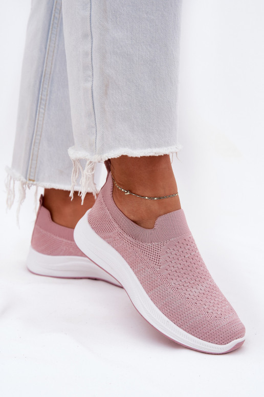 Riidest Slip-on spordijalatsid Pealiste omad Tumeroosad värvi Astusa Riidest Slip-on spordijalatsid Pealiste omad Tumeroosad värvi Astusa