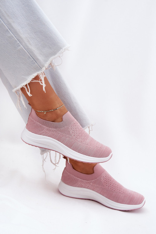 Riidest Slip-on spordijalatsid Pealiste omad Tumeroosad värvi Astusa Riidest Slip-on spordijalatsid Pealiste omad Tumeroosad värvi Astusa