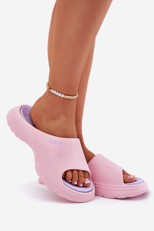 Kerged rannaplätud naiste plätud Big Star RR274A587 Tumeroosad värvi