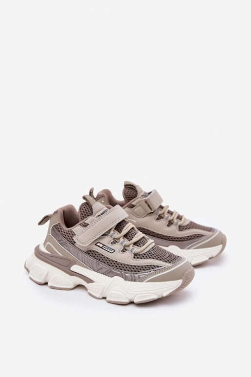 Sneakers tüüpi jalanõud jalanõud Lastejalatsid krõpsudega kinnitatav Khakivärvi Ronivelle