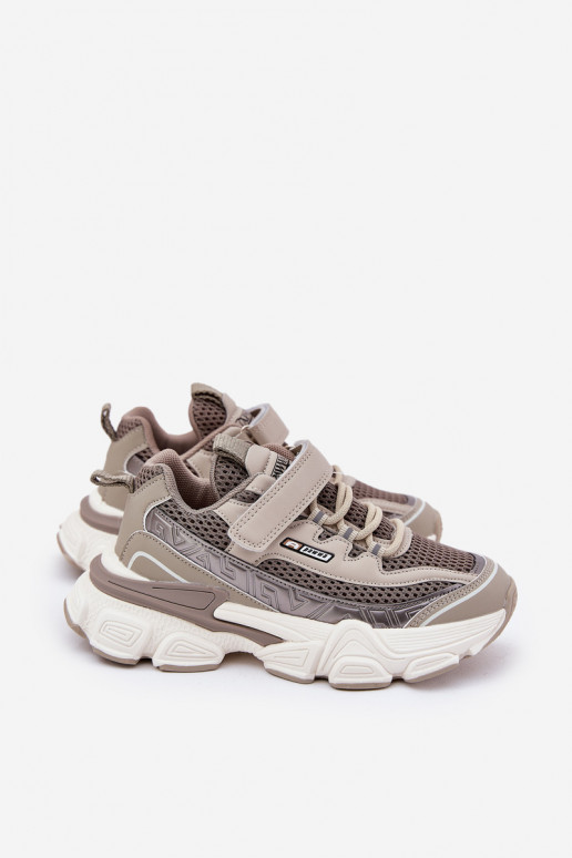 Sneakers tüüpi jalanõud jalanõud Lastejalatsid krõpsudega kinnitatav Khakivärvi Ronivelle