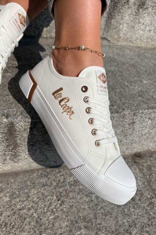 vabaaja jalanõud Riidest Pealiste omad Lee Cooper LCIN-25-31-3428L valget värvi