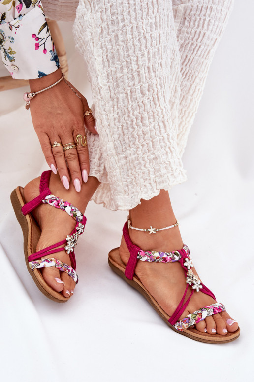 Sellel ondalad sandaalid Z Plecionymi Paskami I Przypinkami Artiker 56C1314 tumeroosad värvi