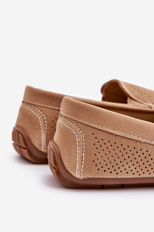 meeste omad Klassikalised seemisnahast mokassiinid beeži värvi Felixo