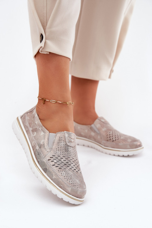 seemisnakhsed jalatsid  beeži värvi-Kuldset värvi Inez