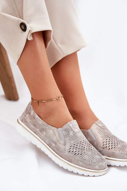 seemisnakhsed jalatsid  beeži värvi-Kuldset värvi Inez