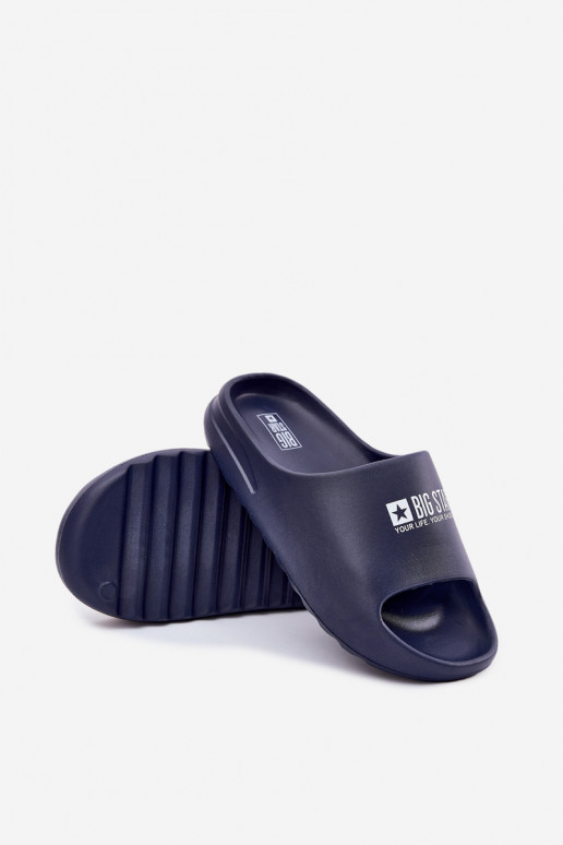 Kerged rannaplätud Sussid meeste omad Z Logo Big Star RR174A014 tumesinist värvi Kerged rannaplätud Sussid meeste omad Z Logo Big Star RR174A014 tumesinist värvi