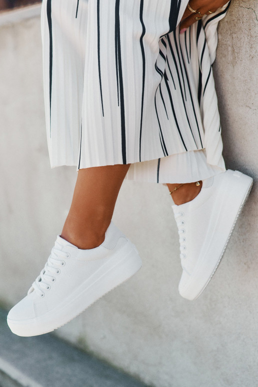 Riidest naiste saapad platvormiga Big Star RR274463 valget värvi