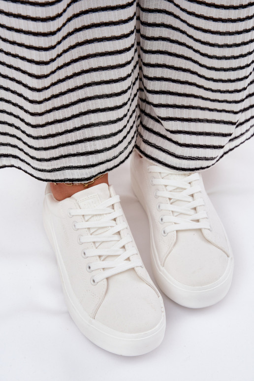 Riidest naiste saapad platvormiga Big Star RR274463 valget värvi