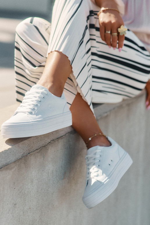 Eko Pealhk naiste saapad platvormiga Big Star RR274298 valget värvi