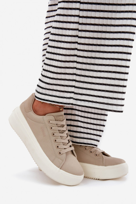 Riidest naiste saapad platvormiga Big Star RR274465 beeži värvi