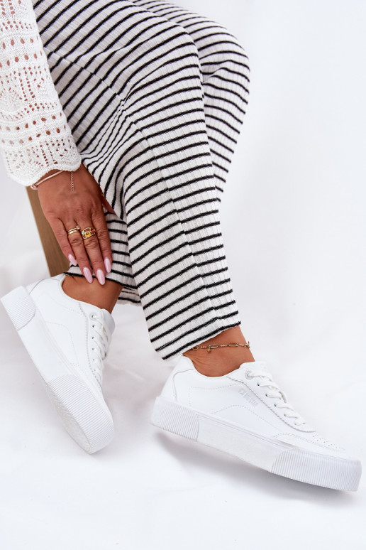 Sellel ondal Sneakers tüüpi jalanõud eko-nahast Big Star RR274303 valget värvi Sellel ondal Sneakers tüüpi jalanõud eko-nahast Big Star RR274303 valget värvi