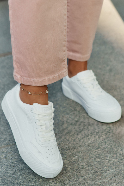 Sellel ondal Sneakers tüüpi jalanõud eko-nahast Big Star RR274303 valget värvi Sellel ondal Sneakers tüüpi jalanõud eko-nahast Big Star RR274303 valget värvi