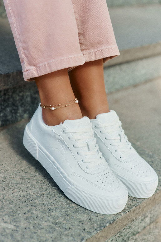 Sellel ondal Sneakers tüüpi jalanõud eko-nahast Big Star RR274303 valget värvi Sellel ondal Sneakers tüüpi jalanõud eko-nahast Big Star RR274303 valget värvi