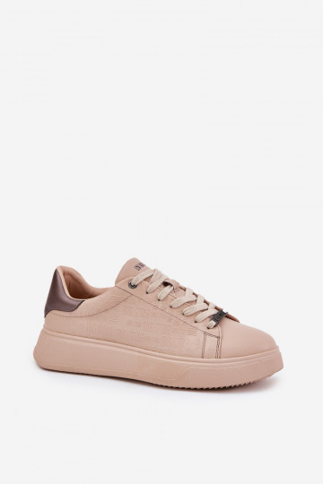 Sneakers tüüpi jalanõud Pealiste omad eko-nahast Big Star RR274259 beeži värvi 2