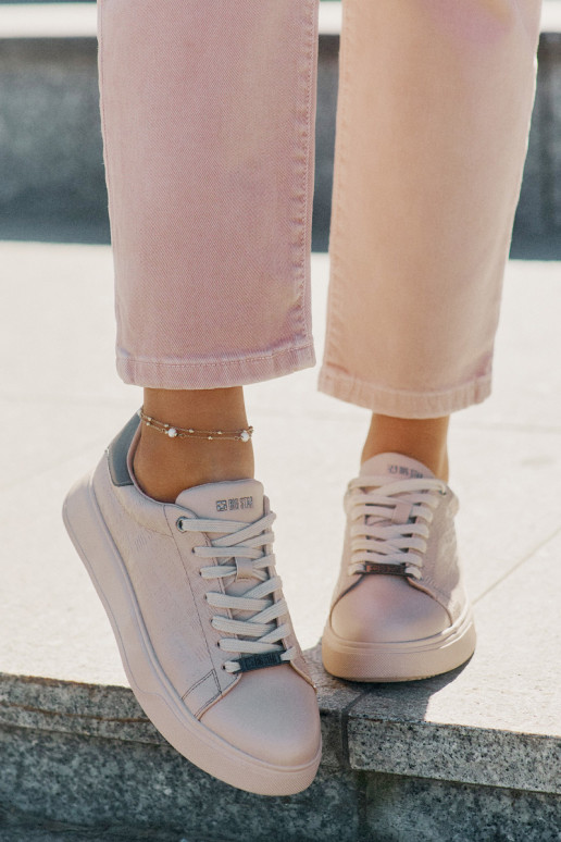 Sneakers tüüpi jalanõud Pealiste omad eko-nahast Big Star RR274259 beeži värvi