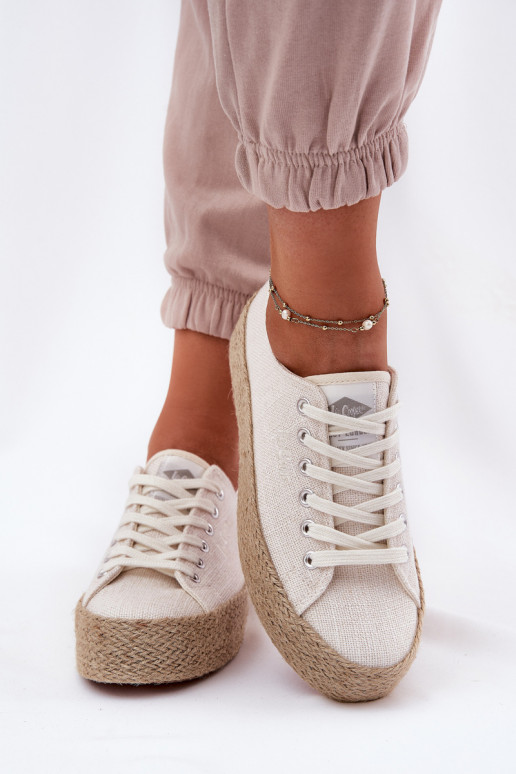 naiste saapad platvormiga Koos punutisega Lee Cooper LCIN-25-02-3284 Elevandiluu värvi naiste saapad platvormiga Koos punutisega Lee Cooper LCIN-25-02-3284 Elevandiluu värvi