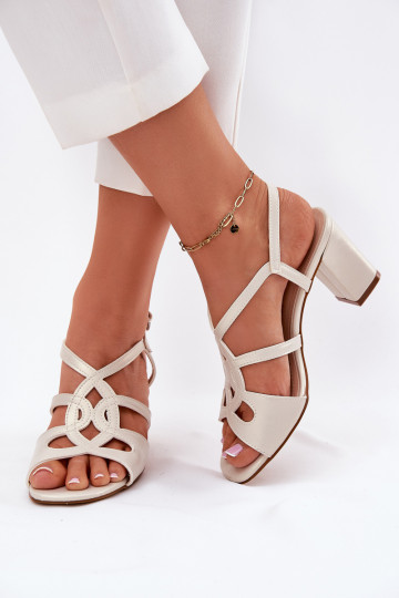 Pealiste omad Elegantsed kõrge kontsaga sandaalid Postita Sergio Leone SK884 pärlmutri värvi 2