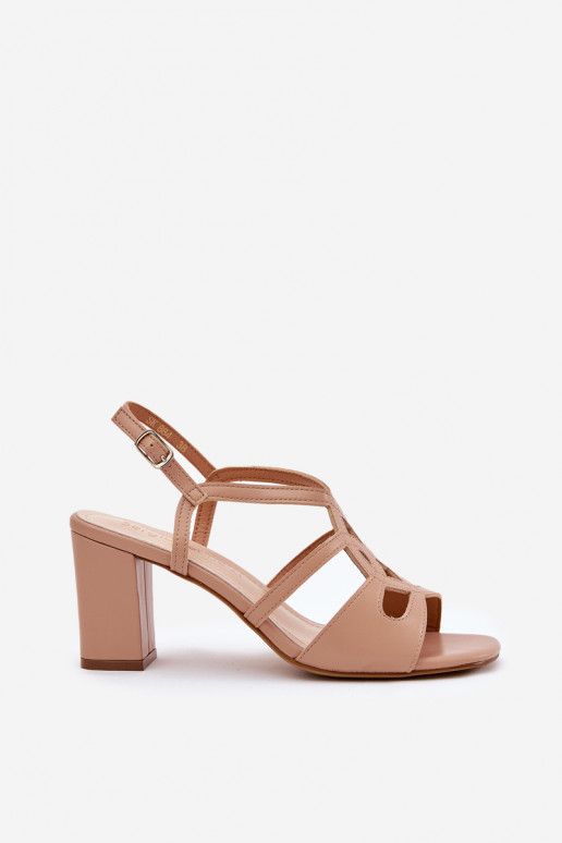 Pealiste omad Elegantsed kõrge kontsaga sandaalid Postita Sergio Leone SK884 beeži värvi