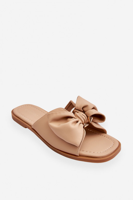 Pealiste omad Plätud naturaalsest nahast lipsukesega beeži värvi Becky Pealiste omad Plätud naturaalsest nahast lipsukesega beeži värvi Becky