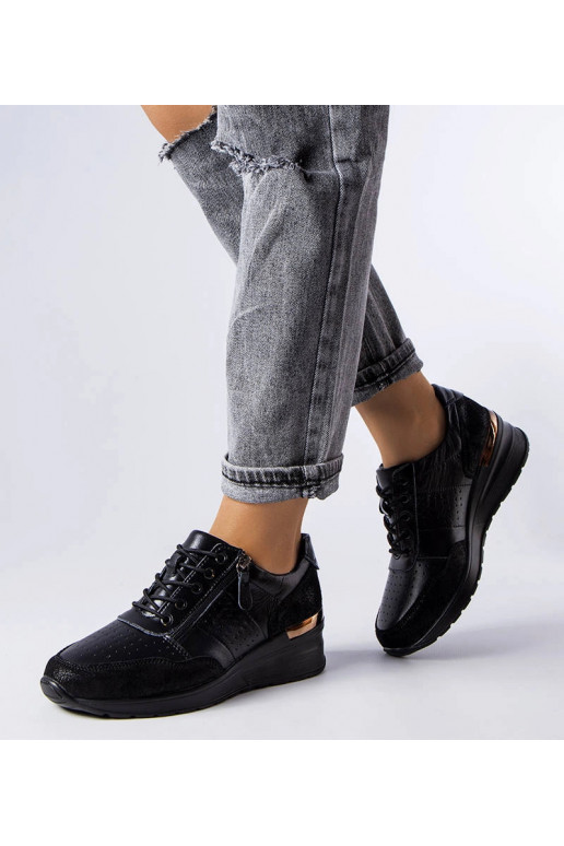 Mustad avatud nahast madalad kingad,...