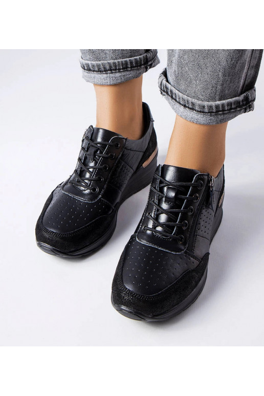 Mustad avatud nahast madalad kingad,...