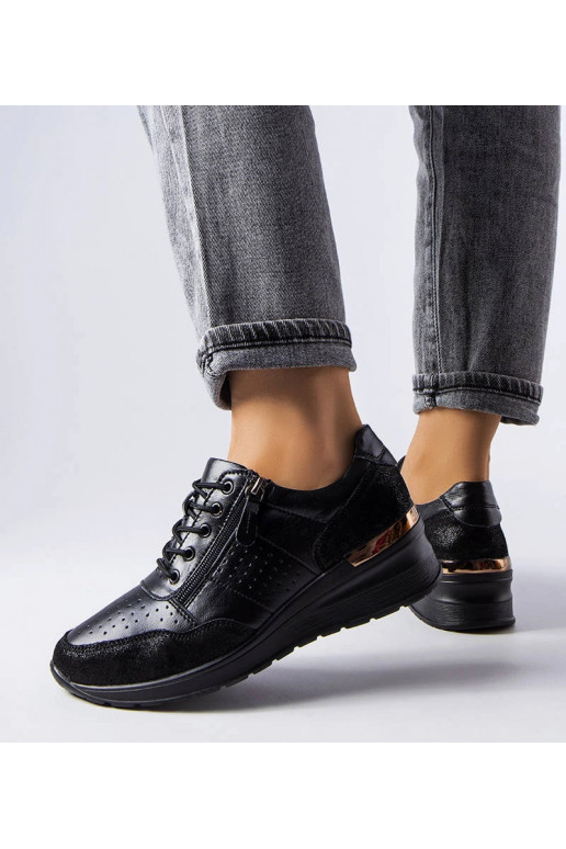 Mustad avatud nahast madalad kingad,...