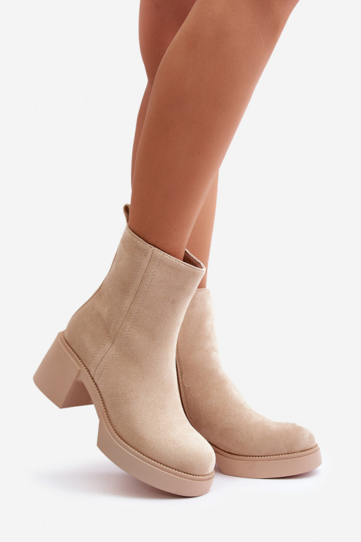 Naiste soojad beežid saapad kontsaga,...