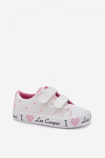 vabaaja jalanõud Laste krõpsudega kinnitatav Lee Cooper LCIN-25-02-3264K valget värvi