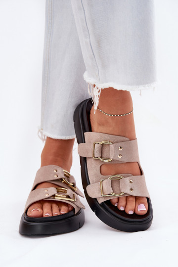 naiste seemisnahksed sussid Koos Ornatei neetide ja pandlagami Big Star RR274659 Heleroosat värvi 2