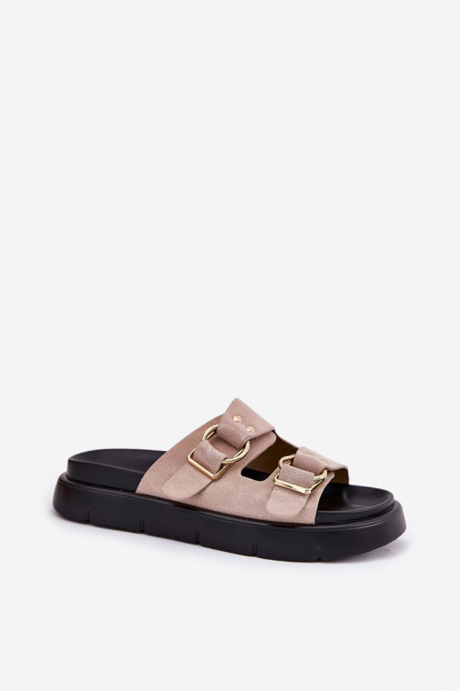 naiste seemisnahksed sussid Koos Ornatei neetide ja pandlagami Big Star RR274659 Heleroosat värvi