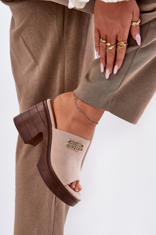 naiste plätud Sellel onssiivsetel kontsadel Ze Kuldset värvim Detalem Vinceza 17400 beeži värvi