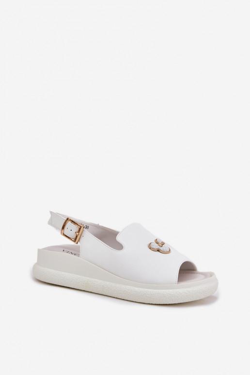 Pealistesandaalid Pealiste omad kaunistustega Vinceza 66757 valget värvi
