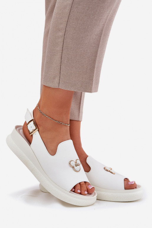 Pealistesandaalid Pealiste omad kaunistustega Vinceza 66757 valget värvi
