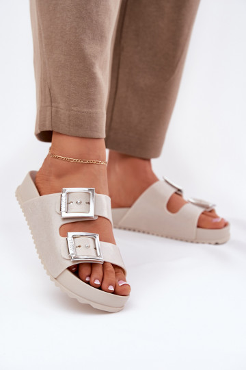 Lõhnav naiste plätud neetide ja pandlaga Ja sära ZAXY RR285056 beeži värvi