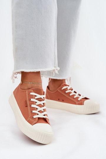 Riidest naiste saapad platvormiga Big Star RR274778 oranži värvi