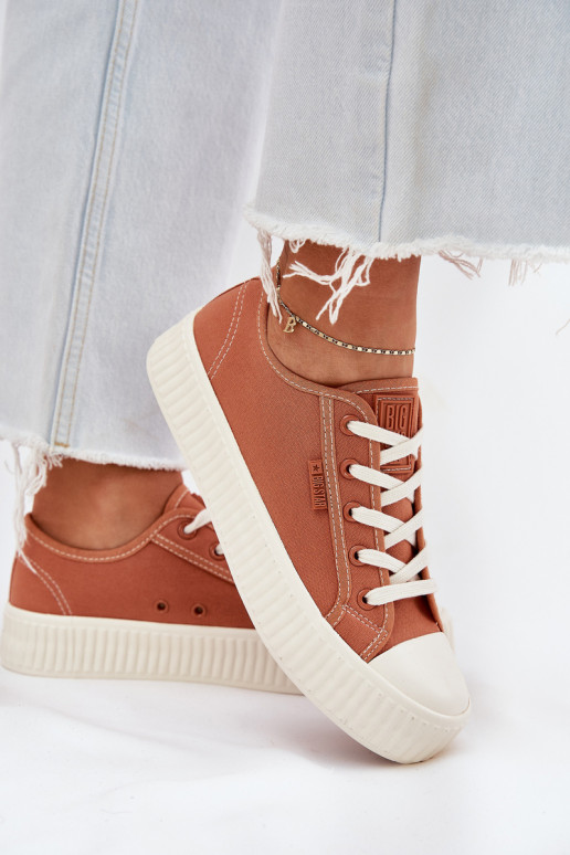 Riidest naiste saapad platvormiga Big Star RR274778 oranži värvi