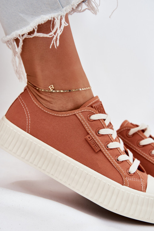 Riidest naiste saapad platvormiga Big Star RR274778 oranži värvi