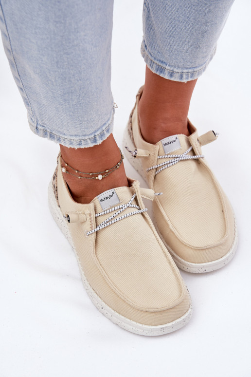 Valgus Riidest jalatsid Pealiste omad McKeylor 96116 beeži värvi