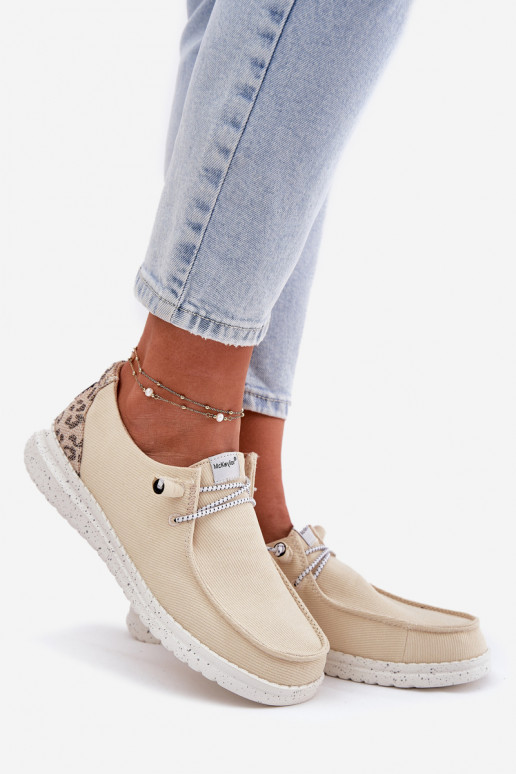 Valgus Riidest jalatsid Pealiste omad McKeylor 96116 beeži värvi