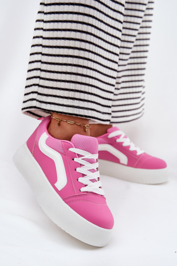 Sneakers tüüpi jalanõud Pealiste omad platvormiga tumeroosad värvi Tellnira