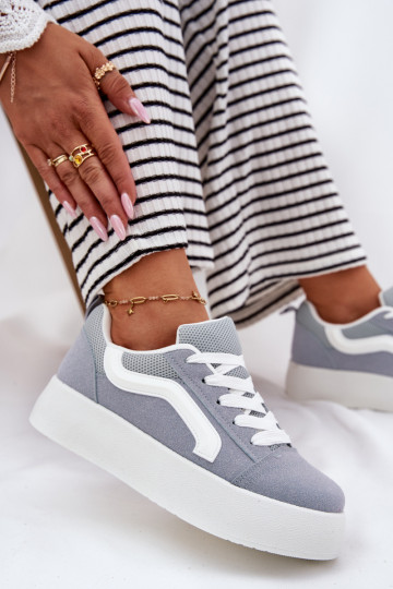 Sneakers tüüpi jalanõud Pealiste omad platvormiga Sinist värvi Tellnira