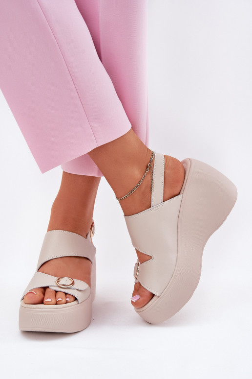 Pealistesandaalid Pealiste omad Kiilu peal Ja platvorm S.Barski LR51-540 beeži värvi