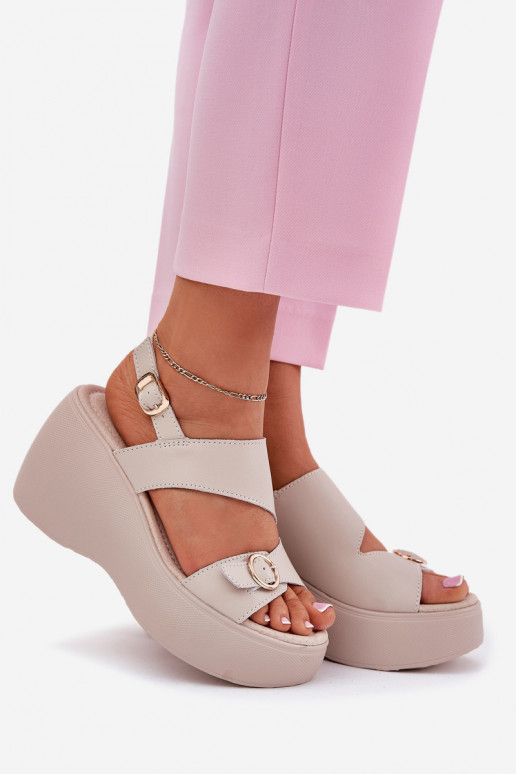 Pealistesandaalid Pealiste omad Kiilu peal Ja platvorm S.Barski LR51-540 beeži värvi