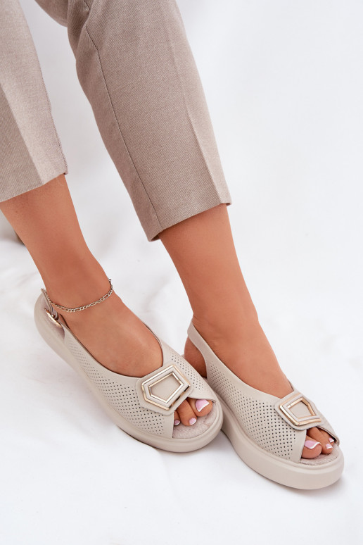 Pealistesandaalid Pealiste omad kaunistustega S.Barski LR51-786 beeži värvi