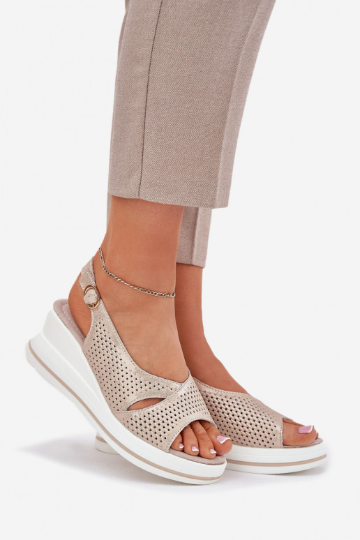 Pealistesandaalid Pealiste omad Kiilu peal S.Barski LR51-660 Kuldset värvi Pealistesandaalid Pealiste omad Kiilu peal S.Barski LR51-660 Kuldset värvi