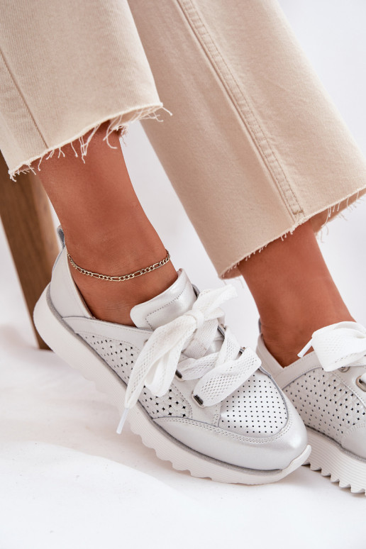 Pealhk Sneakers tüüpi jalanõud Pealiste omad platvormiga D&A LR51-796 Hõbedat värvi