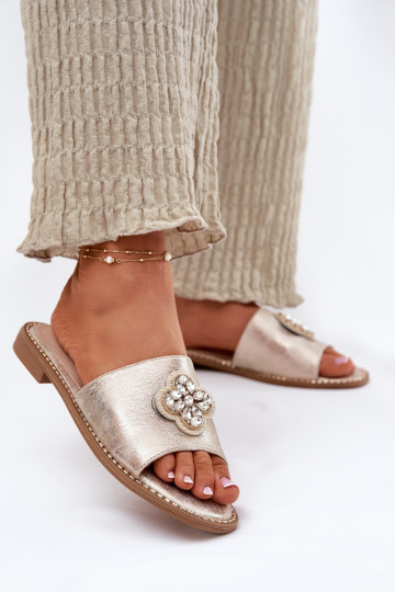 naiste plätud laiade nööridega Koos Ornate Detalem S.Barski KV51-087 Kuldset värvi 2