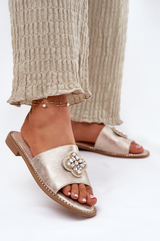 naiste plätud laiade nööridega Koos Ornate Detalem S.Barski KV51-087 Kuldset värvi