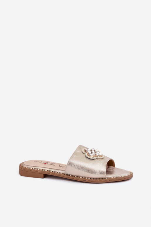 naiste plätud laiade nööridega Koos Ornate Detalem S.Barski KV51-087 Kuldset värvi